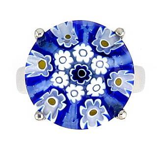 Inel argint 925 rodiat cu sticla murano millefiori [1]