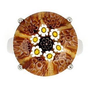 Inel argint 925 rodiat cu sticla murano millefiori [1]