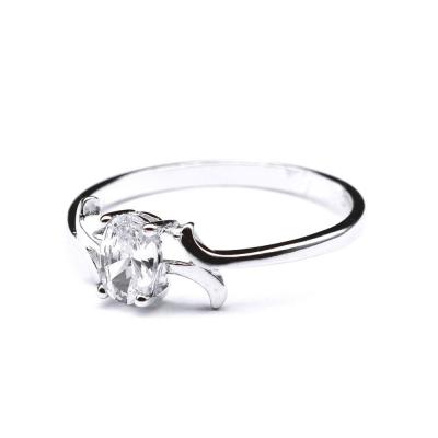 Inel argint 925 rodiat cu zirconiu oval [1]