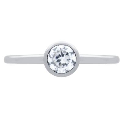 Inel argint 925 rodiat cu zirconiu transparent [1]