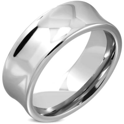 Inel lat concav din tungsten model verigheta [0]