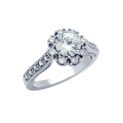 Inel elegant din argint 925 rodiat cu zirconii