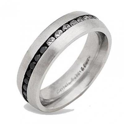 Inel elegant din otel inox cu zirconii [0]