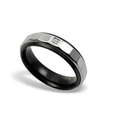 Inel elegant otel inox lucios si zirconiu alb [0]