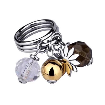 Inel elegant otel inox placat cu aur