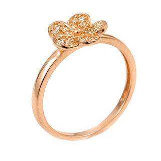 Inel floare din argint 925 aurit si zirconii [0]