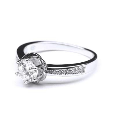 Inel floare din argint 925 rodiat cu zirconii [1]