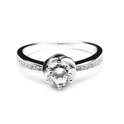 Inel floare din argint 925 rodiat cu zirconii [0]