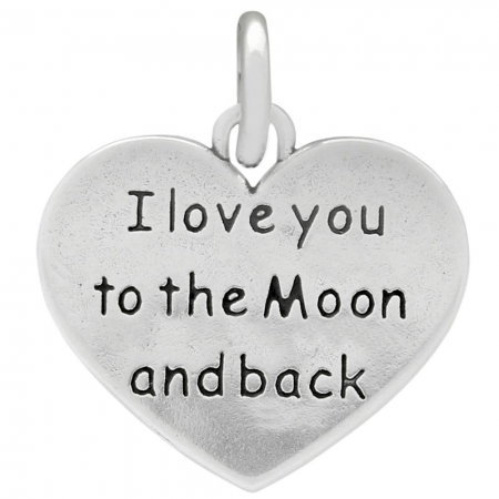 Pandant argint 925 cu doua fete I love you to the Moon and back PSX0633 - Be In Love [0]