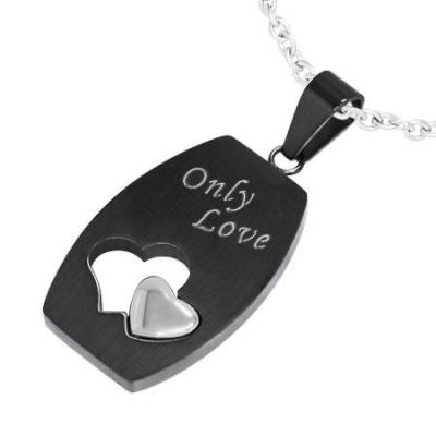 Pandant inox cu inimioare Only Love