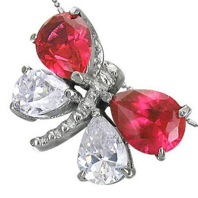 Pandant otel inox fluturas cu pietre semipretioase