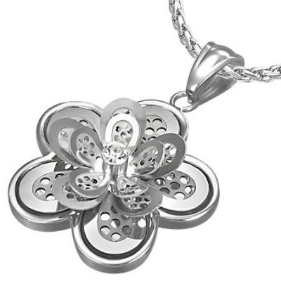 Pandant otel inox in forma de floare 3D
