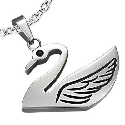 Pandant otel inox in forma de lebada