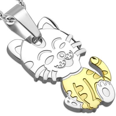 Pandant otel inox pisicuta