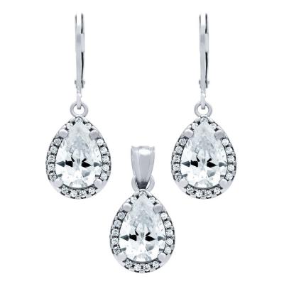 Set elegant din argint 925 picatura cu zirconii - Be Nature