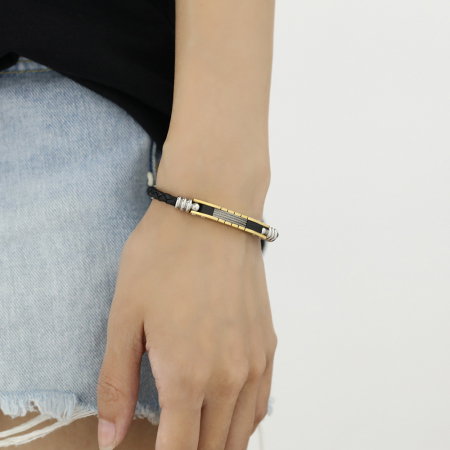 Bratara ajustabila piele si inox [5]