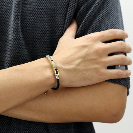 Bratara ajustabila piele si inox [9]