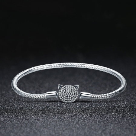 Bratara argint 925 cu cap de pisicuta si zirconii albe - Be Nature  BST0028 [2]