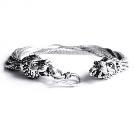Bratara argint 925 cu capete de lei, Heracle [1]