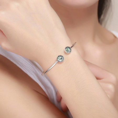 Bratara argint 925 cu copacul vietii si cristale verzi - Be Nature  BST0030 [5]