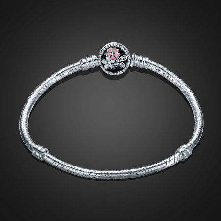 Bratara argint 925 cu floricele si zirconii albe - Be Nature BST0022 [2]