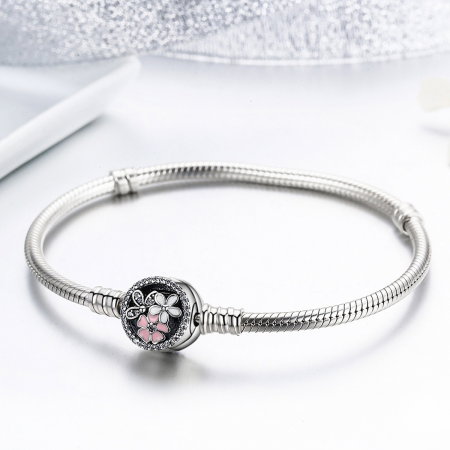 Bratara argint 925 cu floricele si zirconii albe - Be Nature BST0023 [1]