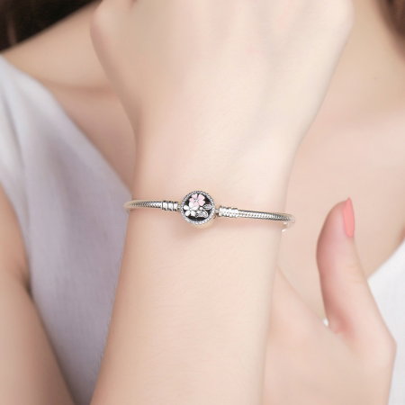 Bratara argint 925 cu floricele si zirconii albe - Be Nature BST0023 [5]