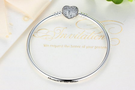 Bratara argint 925 cu inimioara Allways in my heart si zirconii albe - Be Elegant BST0015 [2]