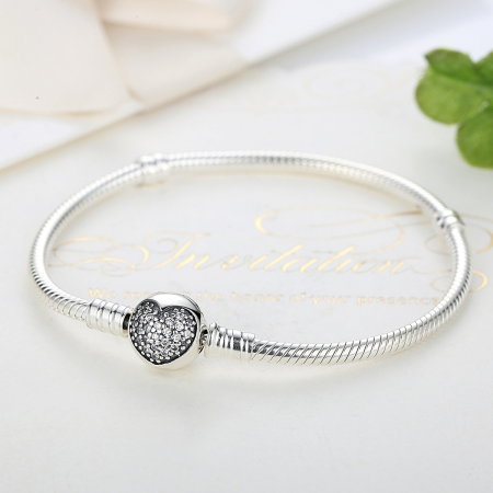 Bratara argint 925 cu inimioara si zirconii albe - Be Elegant BST0019 [2]