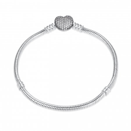 Bratara argint 925 cu inimioara si zirconii albe - Be in Love BST0034 [0]