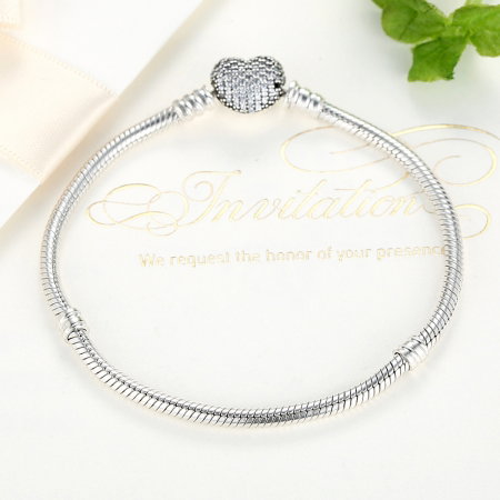 Bratara argint 925 cu inimioara si zirconii albe - Be in Love BST0034 [2]