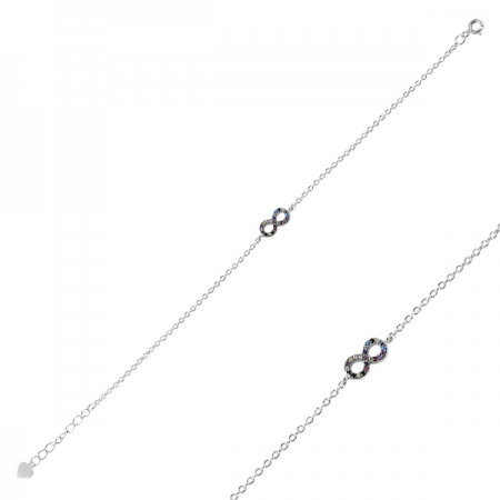 Bratara argint 925 cu simbolul infinit si zirconii multicolore - Infinite You BTU0102 [0]