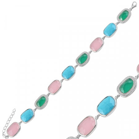 Bratara argint 925 cu zirconii colorate [1]