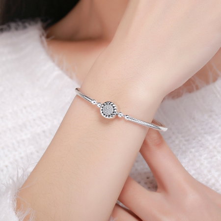 Bratara argint 925 floare cu zirconii albe - Be Nature BST0031 [5]
