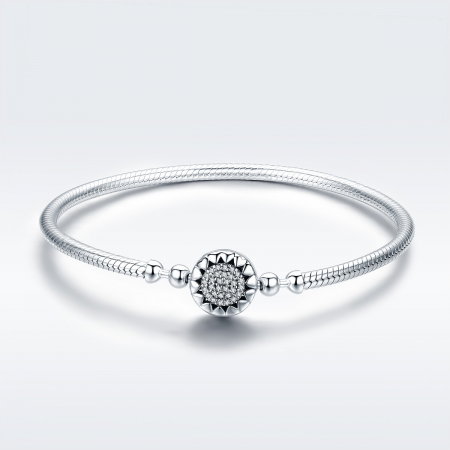 Bratara argint 925 floare cu zirconii albe - Be Nature BST0031 [2]