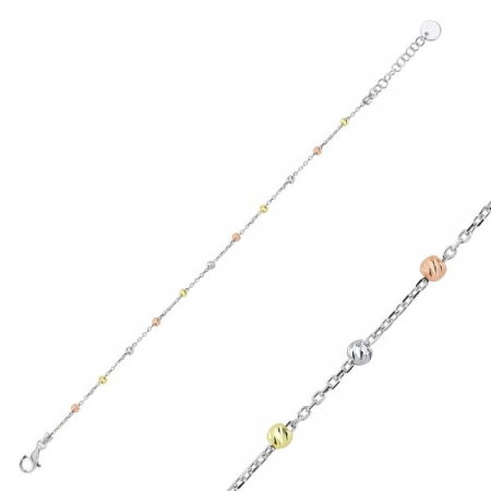 Bratara argint 925 cu bilute in trei nuante [1]