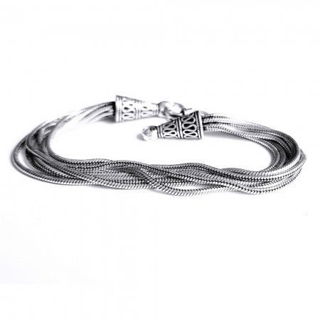 Bratara argint 925 manunchi de lantisoare cu conuri  , Leila [4]