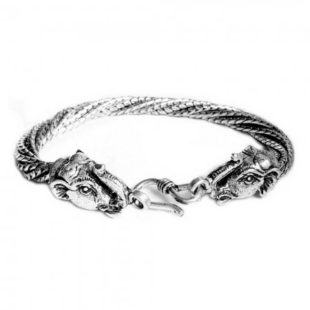 Bratara argint 925 lucrata manual lantisoare cu elefanti  , Ganesha [0]