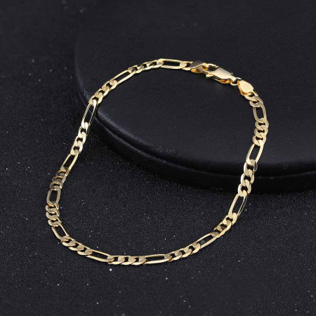 Bratara Figaro argint 925 placata cu aur 14K, 19 cm, 3,3 mm, UNISEX [2]