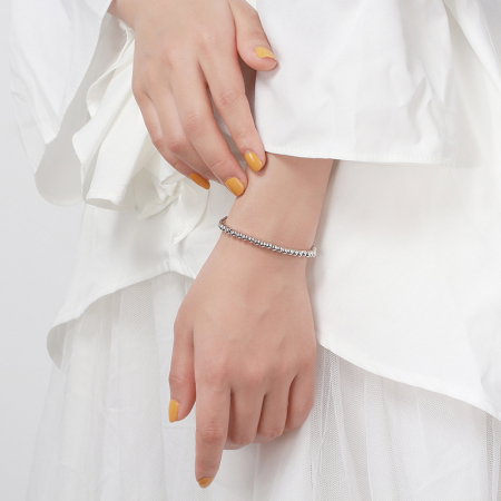 Bratara bilute argint 925 placata cu aur 14K, 20 cm, 4 mm, UNISEX [1]