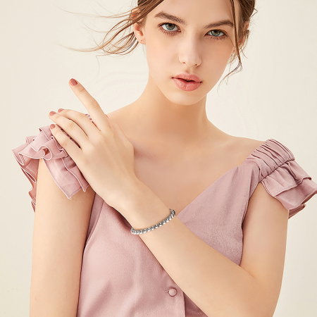 Bratara bilute argint 925 placata cu aur 14K, 18 cm, 4 mm, UNISEX [2]