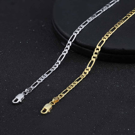 Bratara Figaro argint 925 placata cu rodiu, 21,5 cm, 3,3 mm, UNISEX [3]