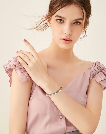 Bratara bilute argint 925 placata cu aur 14K, 18 cm, 4 mm, UNISEX [8]