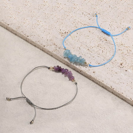 Bratara argint 925 placata cu aur 14K cu acvamarin natural [4]