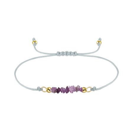 Bratara argint 925 placata cu aur 14K cu ametist natural [0]