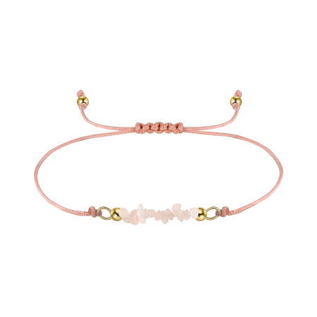 Bratara argint 925 placata cu aur 14K cu cuart roz natural