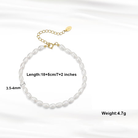 Bratara argint 925 placata cu aur 14K cu perle naturale [5]