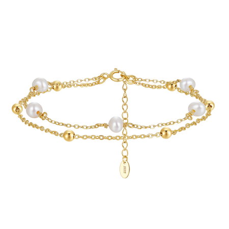 Bratara argint 925 placata cu aur 14K cu perle naturale [0]