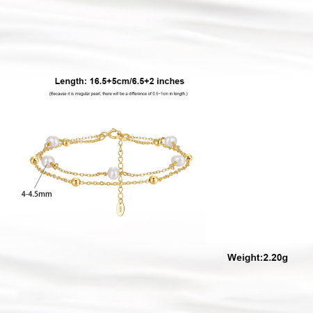 Bratara argint 925 placata cu rodiu cu perle naturale [4]