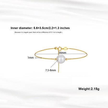 Bratara argint 925 placata cu aur 14K cu perle naturale [4]